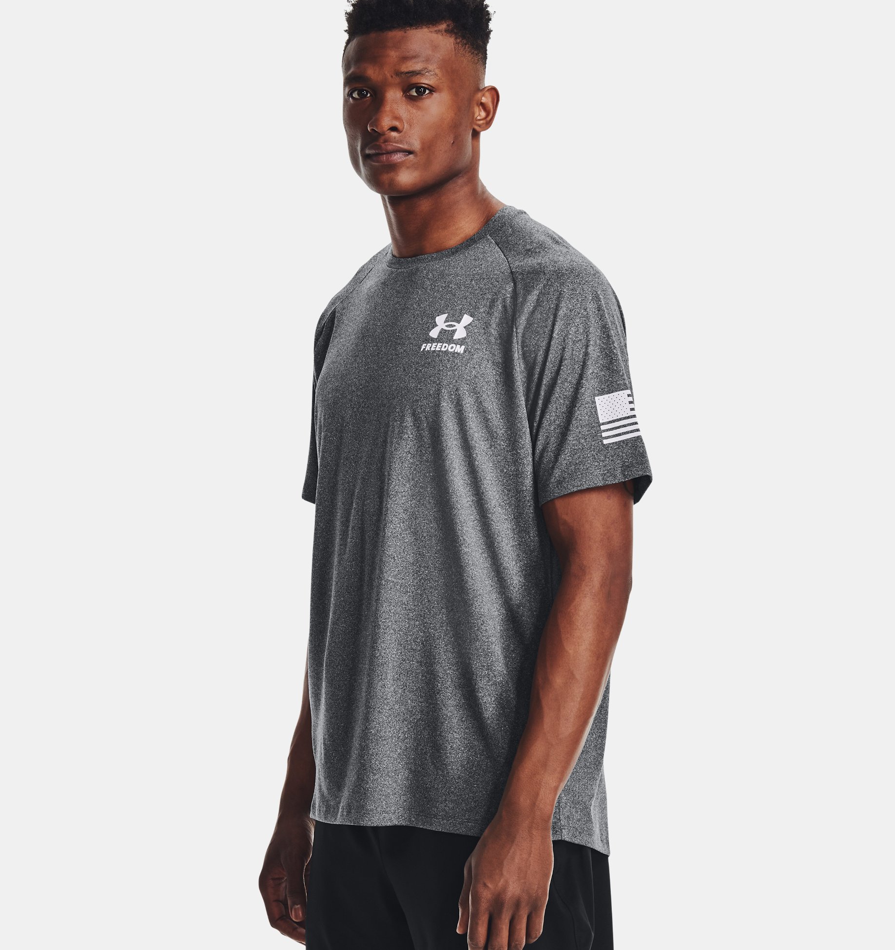 Under Armour Mens RUN Graphic Print Fill T Shirt Tee Top Grey Sports Running 